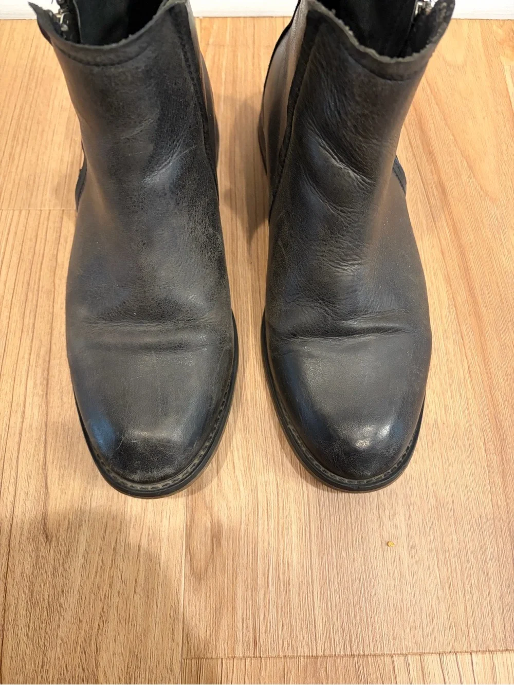 Treasure & Bond Black Leather Ankle Booties with Side Zipper